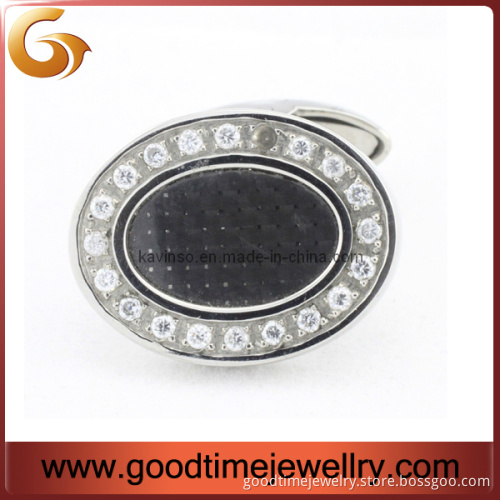 Elegant Metal Cufflinks with Gemstone